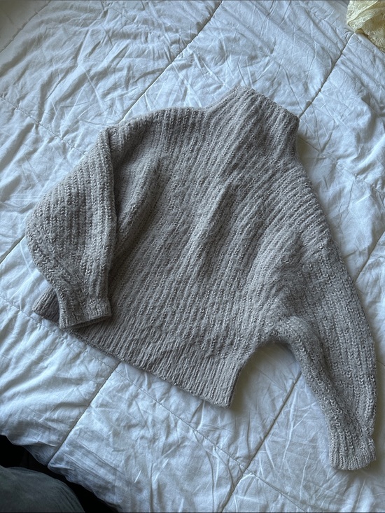 Express Sweaters - Express Neutral Ribbed Mock Turtleneck Sweater - Light Taupe